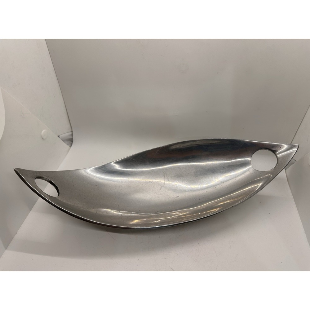 Towle Pintel Aluminum Freeform Bowl Tray MCM Centerpiece 15" Vintage